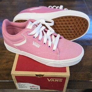 Vans Size 6.5 Women's Pink Canvas Low-Top Sneakers with White Accents